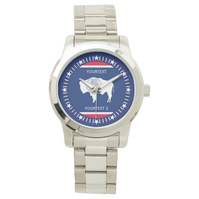 Personalised Wyoming State Flag Design Watch (Front)