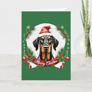 Personalised Xmas Doberman Dog Merry Christmas Card