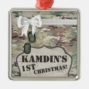 Personalised XMAS Ornament Army OCP Camo Uniform