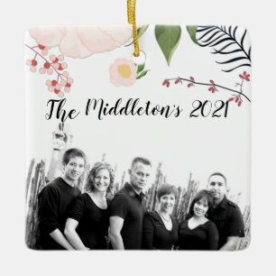 Personalised XMAS Ornament Baby Pink Cosmos on Whi