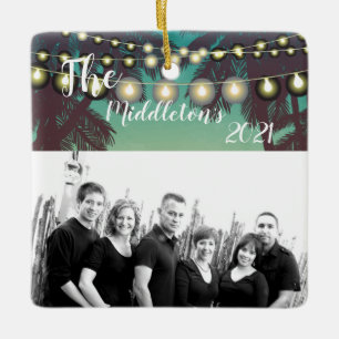 Personalised XMAS Ornament Beach Sunset Palm Tree
