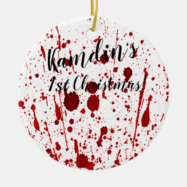 Personalised XMAS Ornament Blood Splatter Vampire (Front)