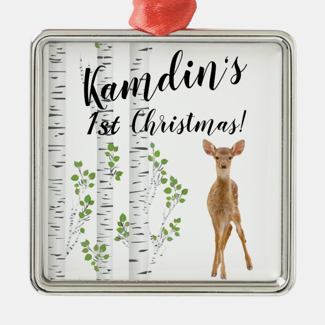 Personalised XMAS Ornament Deer Doe Buck Forest Wo (Front)