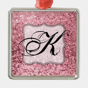 Personalised XMAS Ornament Rose Gold Glitter
