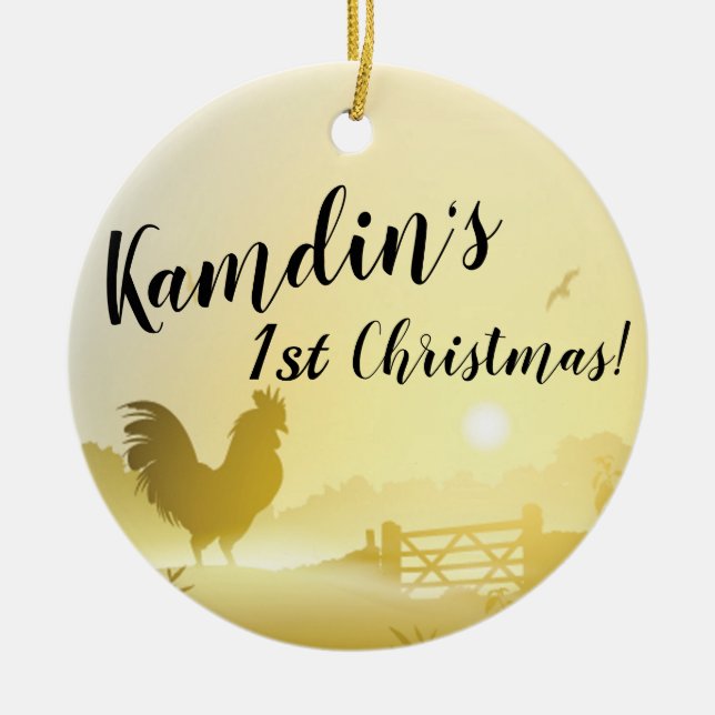 Personalised XMAS Ornament Sunny Morning Farm Coun (Front)