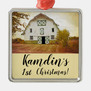Personalised XMAS Ornament Sunset Barn Country Rus