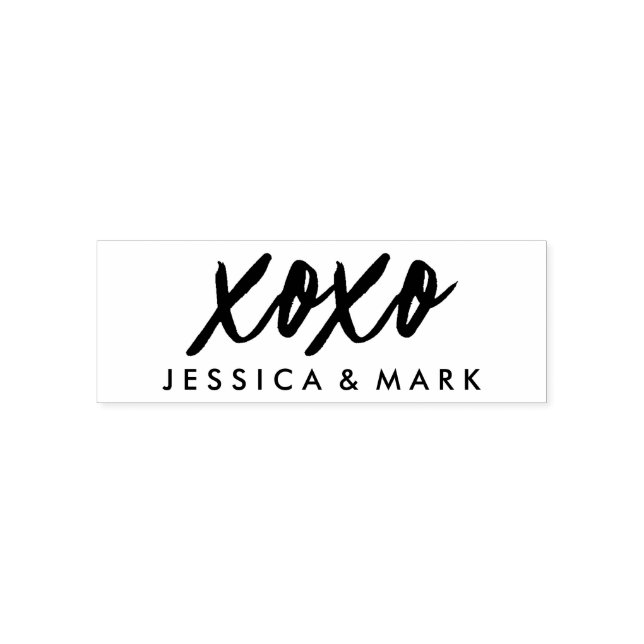 Personalised xoxo in Modern Black Typography Self-inking Stamp (Design)