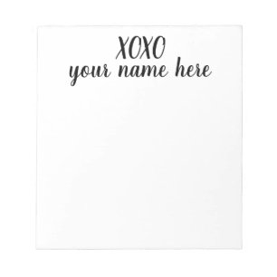 Personalised XOXO Stationery Notepad