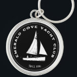 Personalised yacht club. Custom sail sailing boat Key Ring<br><div class="desc">Personalised yacht club logo.  Sailing. Yachting.  Boating.</div>