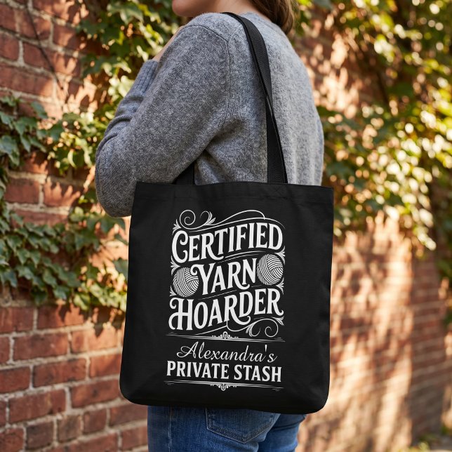 Personalised Yarn Hoarder Private Stash Project Ba Tote Bag (Creator Uploaded)
