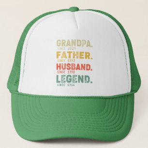 Personalised Year Grandpa Father Husband Legend Trucker Hat