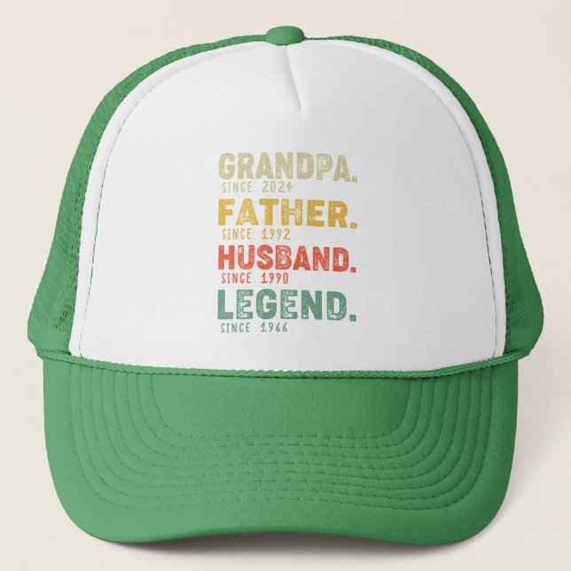 Personalised Year Grandpa Father Husband Legend Trucker Hat (Front)