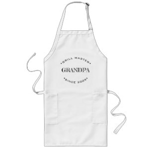 Personalised Year Grill Master GRANDPA Since Long Apron