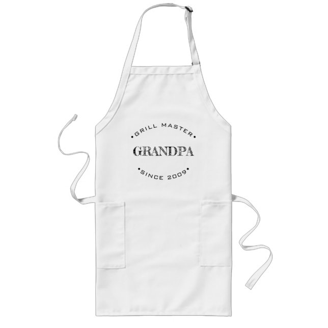 Personalised Year Grill Master GRANDPA Since  Long Apron (Front)