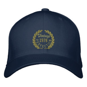 Personalised YEAR Perfection Laurels Embroidery Embroidered Hat