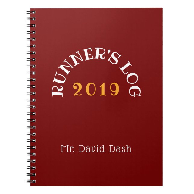 Personalised Yearly Runner's Log Training Notebook (Front)