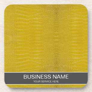 Personalised Yellow Alligator Texture Print Coaster