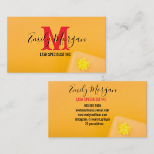 Personalised Yellow and Orange Rebbon  Business Card