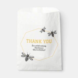 Personalised Yellow Bee Day Modern Cute Birthday Favour Bags