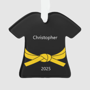 Personalised Yellow Belt Karate Ornament