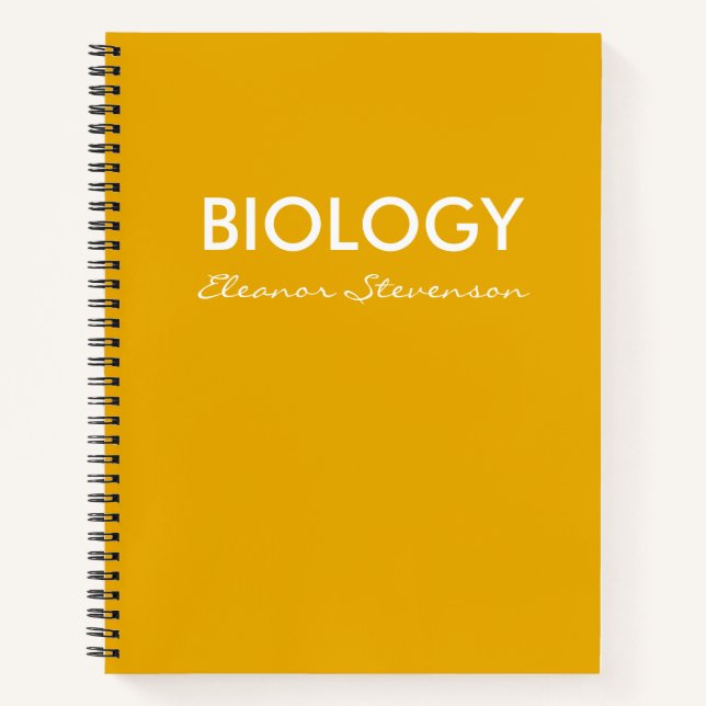 Personalised Yellow Biology Science Graph Paper Notebook (Front)