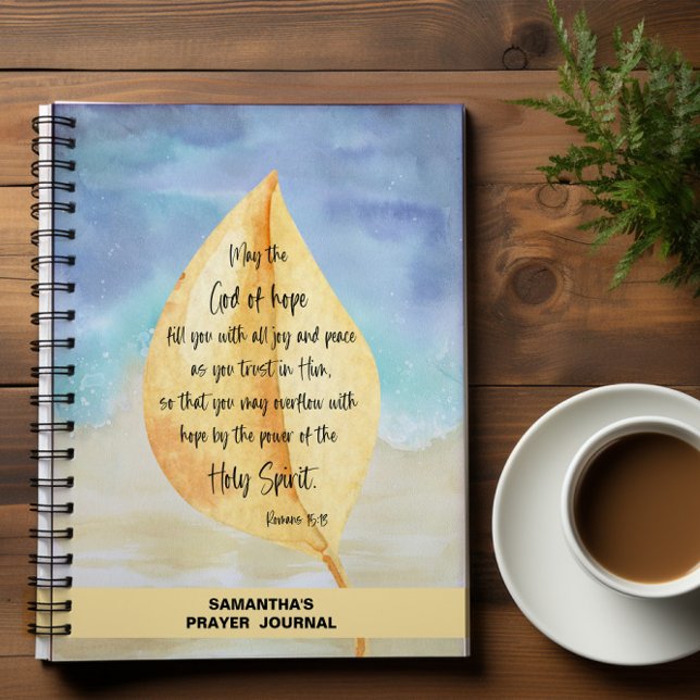 Personalised  Yellow Blue Bible Verse  Prayer Notebook (Creator Uploaded)