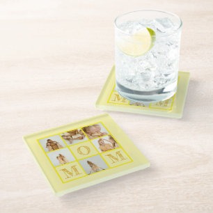 Personalised Yellow Coaster – Custom Photo & Text