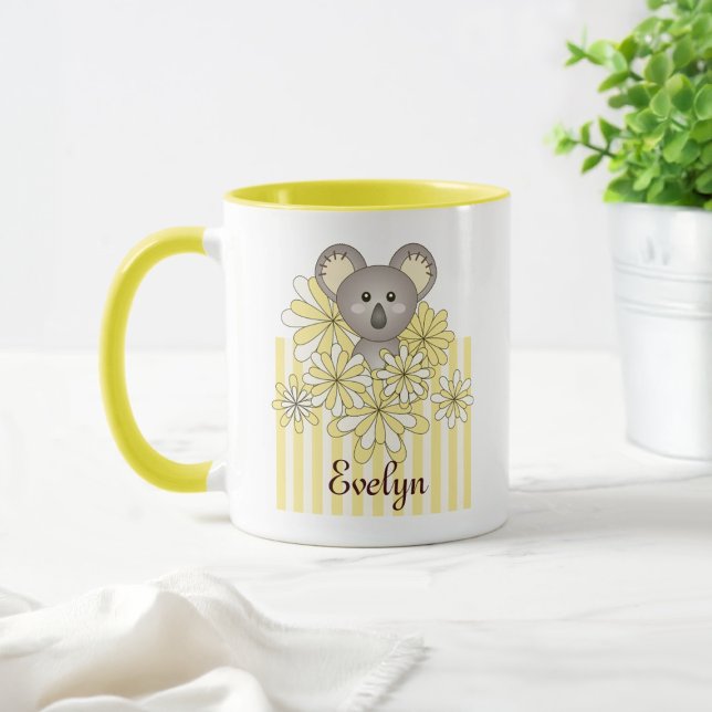 Personalised Yellow Cute Baby Koala Bear Kids Mug (Creator Uploaded)