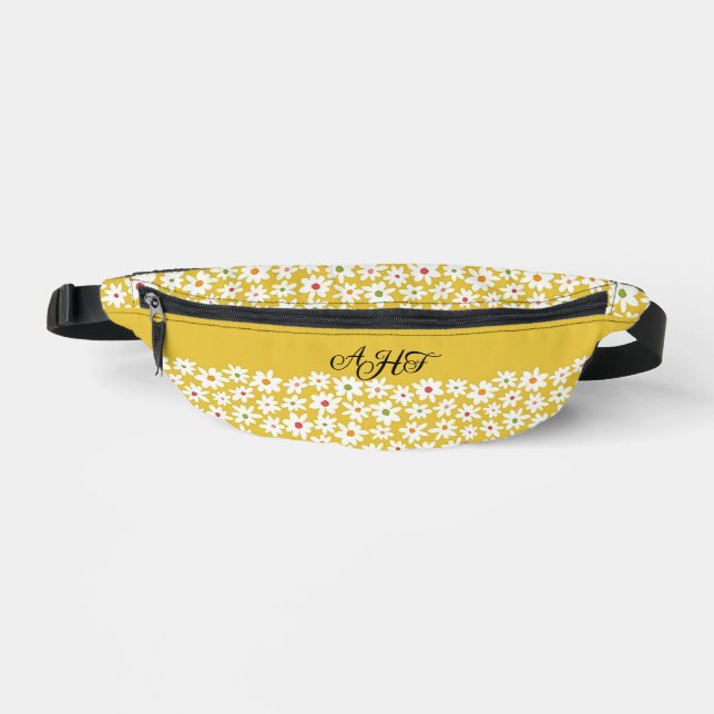 Personalised Yellow Daisy 2-Sided Print Fanny-Pack Bum Bags (Front)