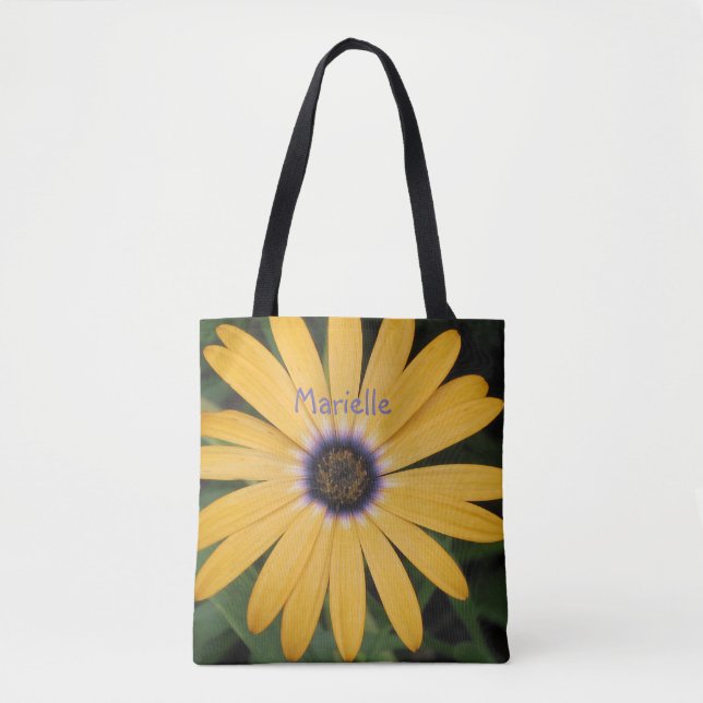 Personalised Yellow Daisy Tote Bag (Front)