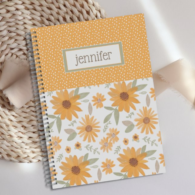 Personalised Yellow Dots Sunflower Journal  (Creator Uploaded)