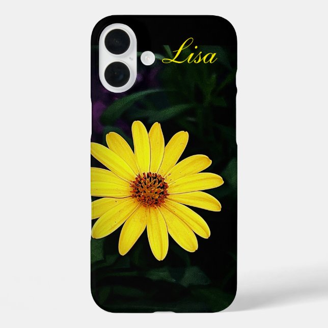 Personalised Yellow Flower Apple iPhone Case (Back)