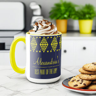 Personalised Yellow Geometric Triangles  Mug