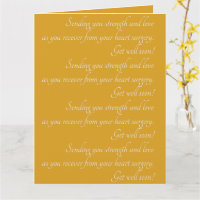 Personalised Yellow Get Well Wishes Heart Surgery