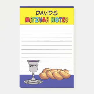 Personalised Yellow Kiddish Mitzvah Post-it Notes