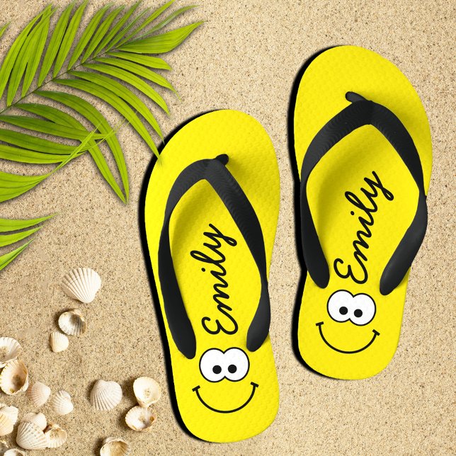 Personalised Yellow Kid's Jandals (Creator Uploaded)