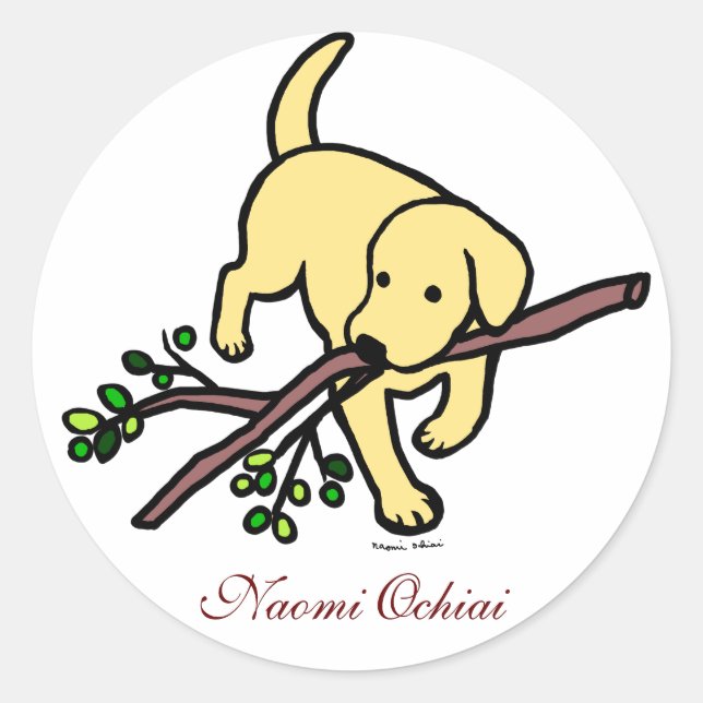 Personalised Yellow Labrador Cartoon Stickers (Front)