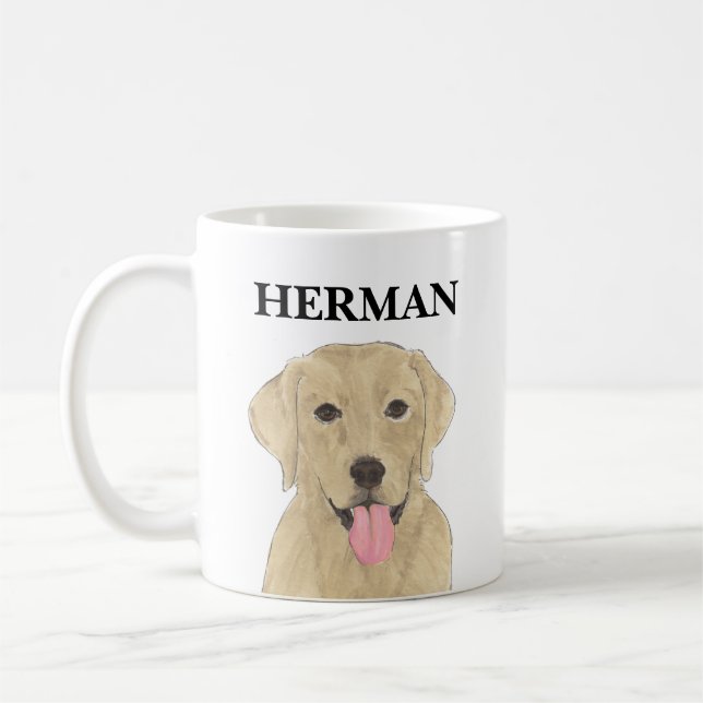 Personalised Yellow Labrador Coffee Mug (Left)