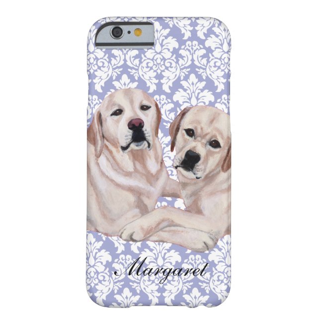 Personalised Yellow Labrador Duo Case-Mate iPhone Case (Back)