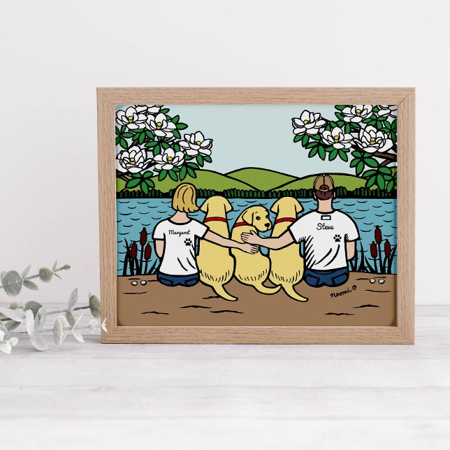 Personalised Yellow Labrador Family Blonde Short B Poster (Creator Uploaded)