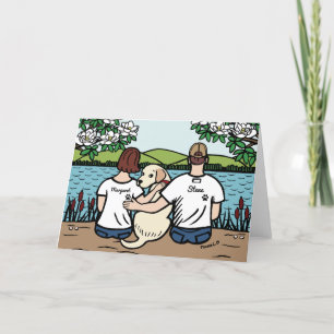 Personalised Yellow Labrador Family Brown S Card