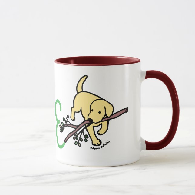 Personalised Yellow Labrador Love Mug (Right)