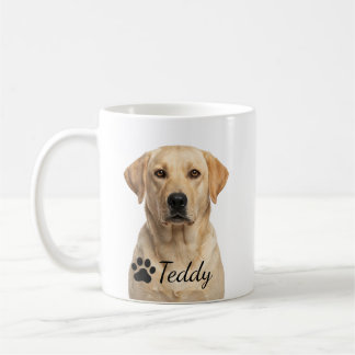 Personalised Yellow Labrador Portrait Dog Mug