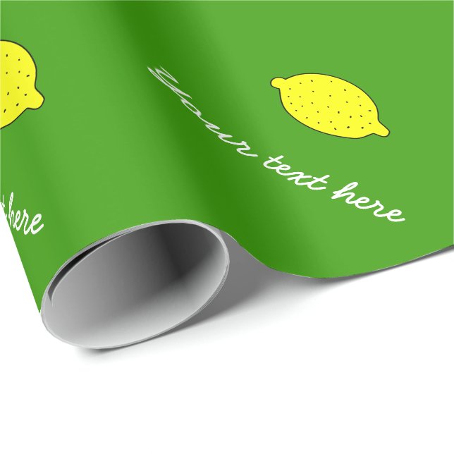 Personalised yellow lemon fruit pattern wrapping paper (Roll Corner)