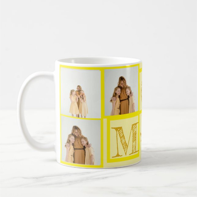 Personalised Yellow Mug – Custom Photo & Text (Left)