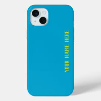 Personalised Yellow Name Solid Baby Blue Colour