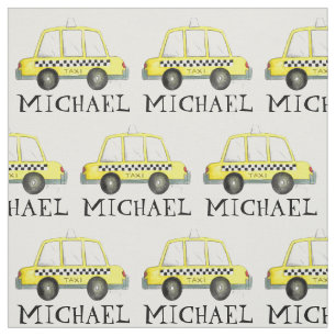 Personalised Yellow NYC Taxi Cab Chequered Car Fabric