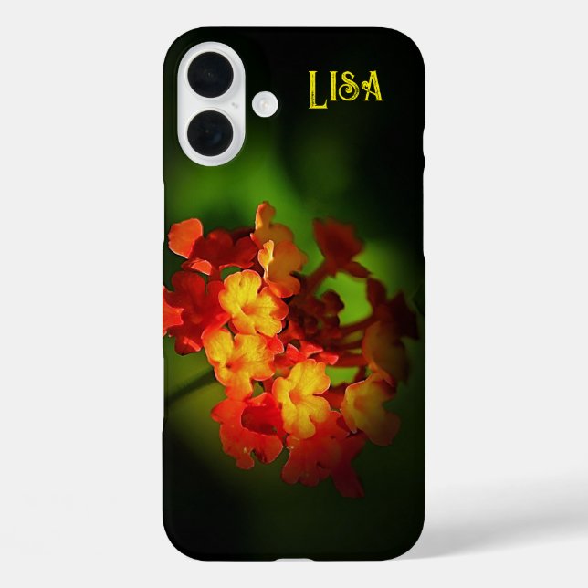 Personalised Yellow Orange Flower iPhone Case (Back)