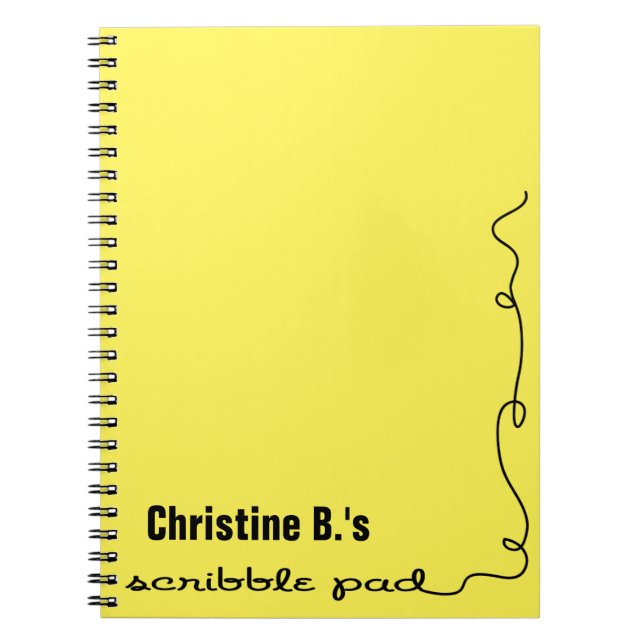 Personalised Yellow Scribble Pad Notebook (Front)