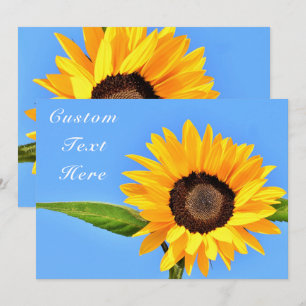 Personalised Yellow Sunflower Card Custom Text